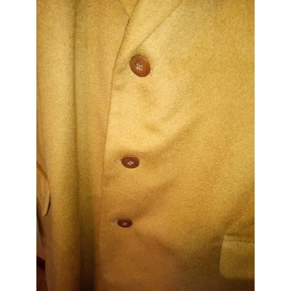 Pure Cashmere Blazer Sports Coat Suit Jacket Three Button Men's size‎ 43 L Brown